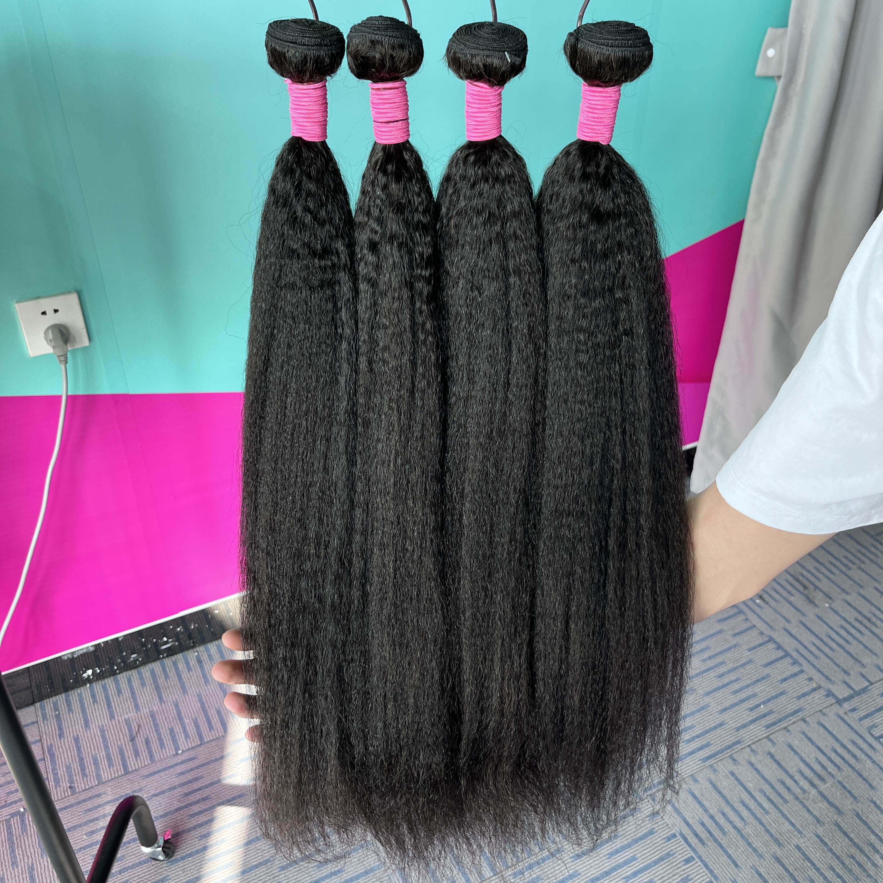 12A Kinky Straight Hair Extensions 3 Bundles 100% Human Hair Extensions