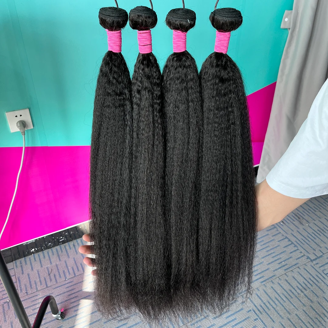 12A Kinky Straight Hair Extensions 3 Bundles 100% Human Hair Extensions