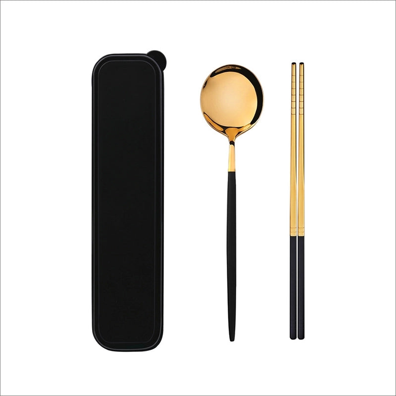 Casual Solid Color Stainless Steel Tableware 1 Set