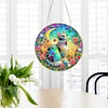 5D Diamond Painting Double Sided Effect  Stained Glass Panel Decorative Home Garden Decoration Hanging Kit(Cat)