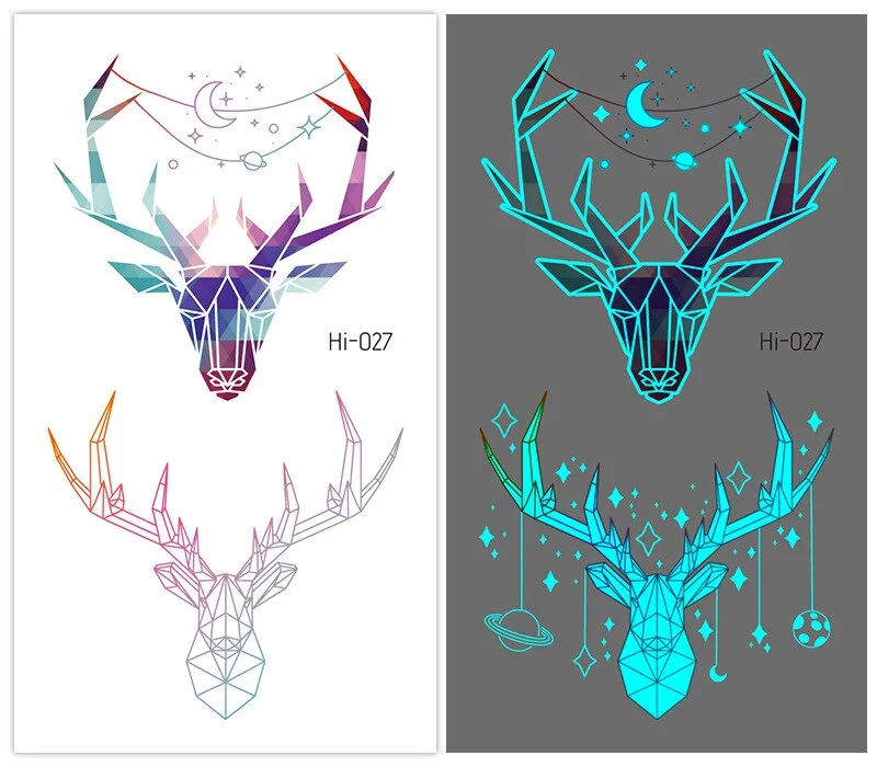 Sdrawing Tattoo Stickers Temporary Moon Star Diamond Planet Festival Carnival Party Glowing Cool Face Tatoo for Men Women