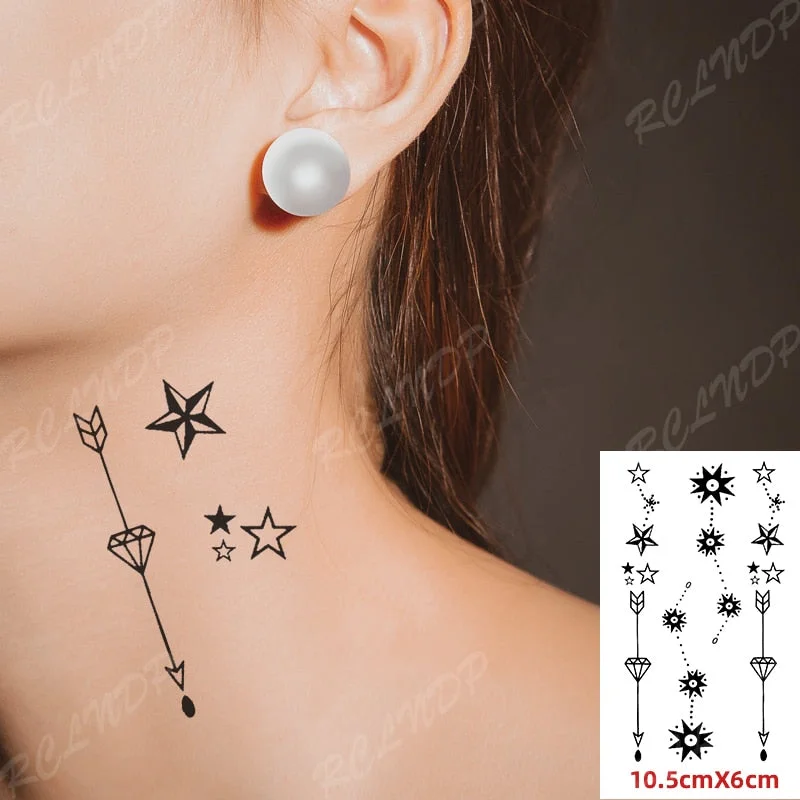 Waterproof Temporary Tattoo Sticker Small Cute Flower Plant Body Art Flash Tatoo Fake Tatto for Women Men