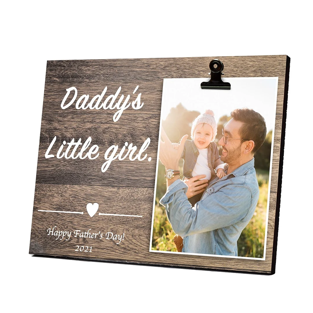 Wood Picture Frame DIY Personalized Photo Frame For Father's Day Gift From Daughter Son Unique Gift Wall Frames With Holder