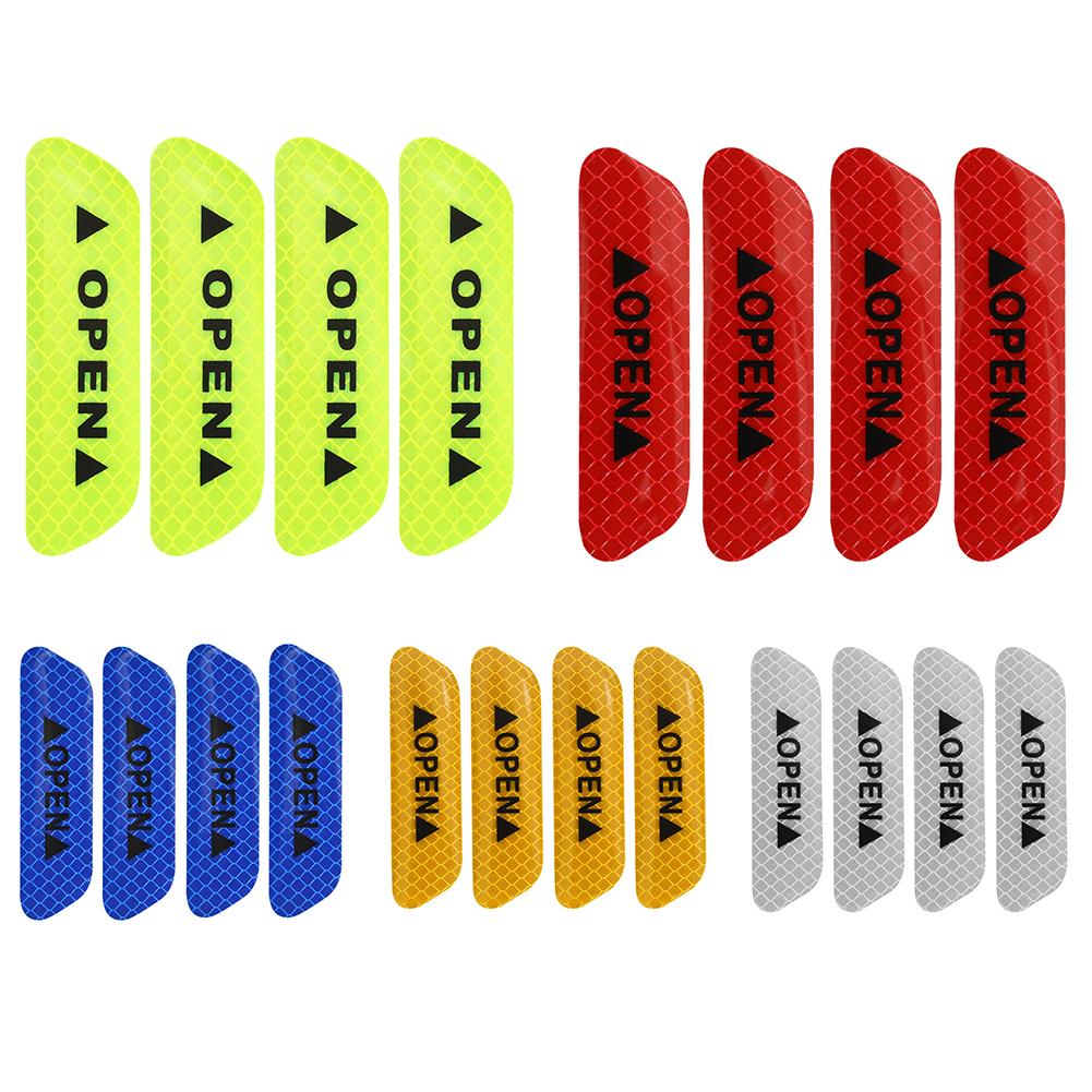 

4pcs/set Car OPEN Reflective Tapes Warning Mark Exterior Car Door Stickers, Green, 501 Original