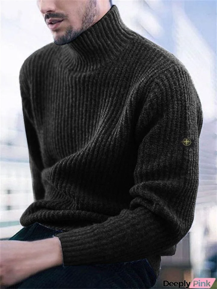 Casual Solid Color Turtle Neck Sweaters