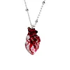 Dark Gothic Style Flesh And Blood Heart-Shaped Pendant Necklace Handmade Artwork
