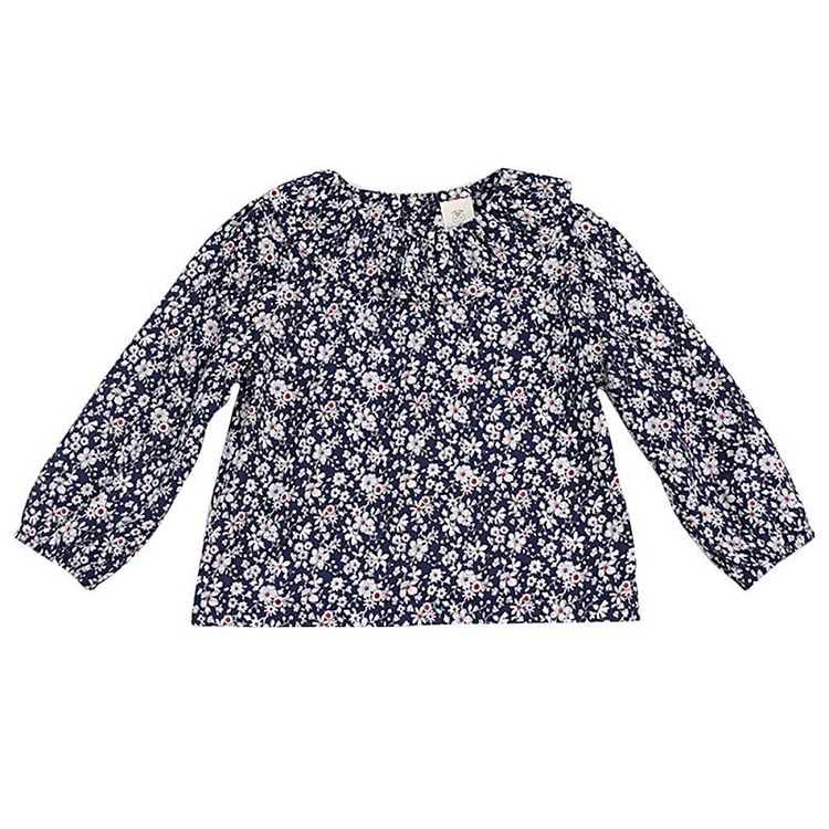 Cute Girls Blouse Baby Girls Solid Tops Flower Collar Puff Sleeve Blouse Baby Girl Clothes 2018 New-Mayoulove