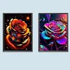 2Pcs/set Diamond Painting-5D Full Round Drill Glitter Rose(40*30 CM)