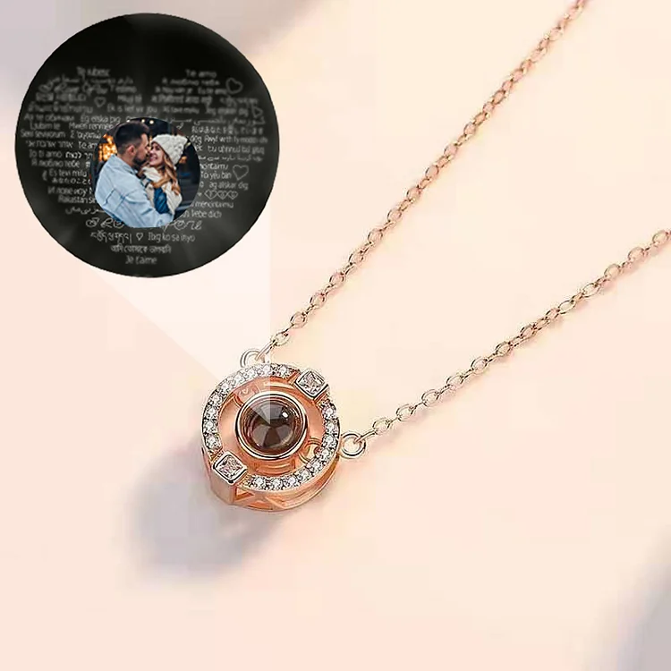 100 Languages Projection Necklaces - Beating Heart