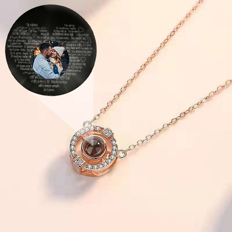 100 Languages Projection Necklaces - Beating Heart