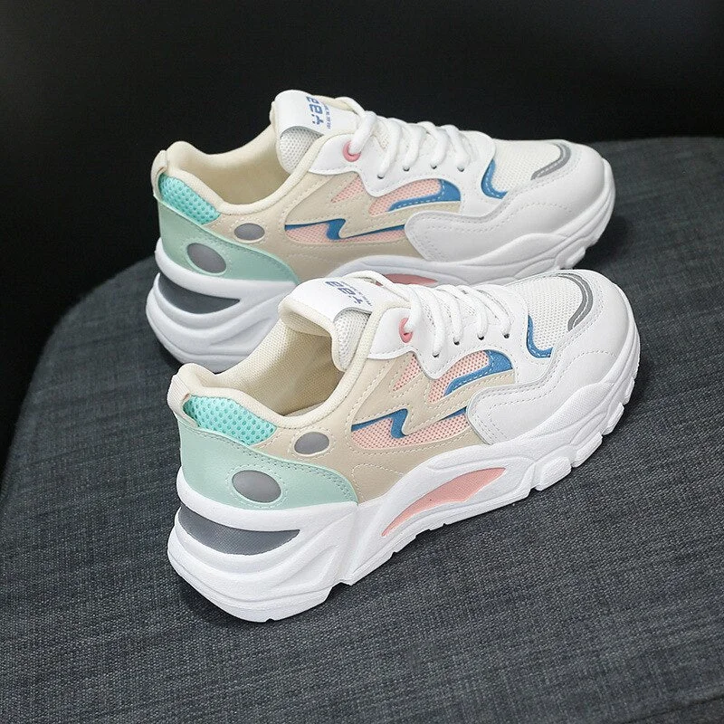 Women Casual Sneakers Spring Autumn Sneakers Breathable Women Shoes Lace Up Female Boots Comrfortable Platform Shoes Women