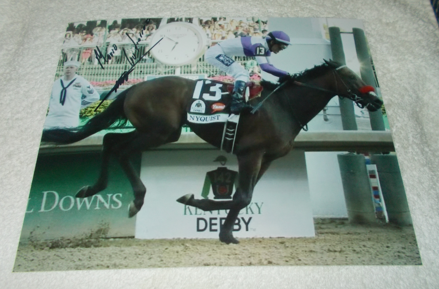 MARIO GUTIERREZ NYQUIST 2016 KENTUCKY DERBY SIGNED 8x10 HORSE RACING Photo Poster painting