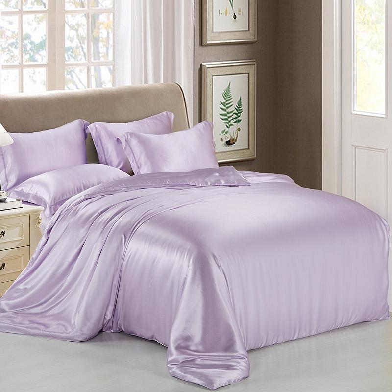 19 Momme Silk Duvet Cover Set | 4pcs Light Purple