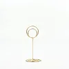 10 Pack | Gold Metal 3.5" Mini Circle Card Holder Stands, Hoop Table Number Stands, Wedding Table Place Card Menu Clips