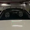 Halloween Spoof Face Funny Car Headrest Cover Decoration for Most Cars (White)