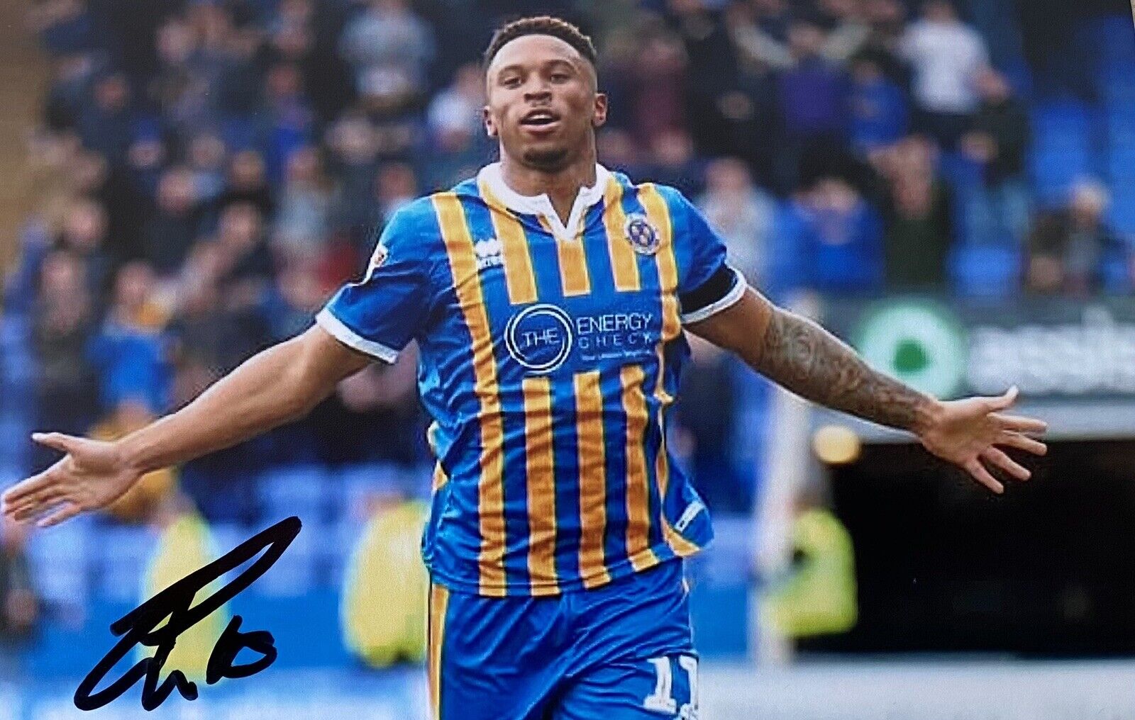 Tyrese Campbell Genuine Hand Signed Shrewsbury Town 6X4 Photo Poster painting