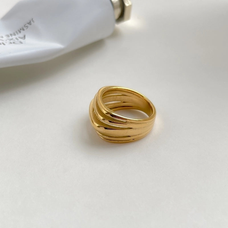 Minimalist Geometric Titanium Steel Plating Open Ring