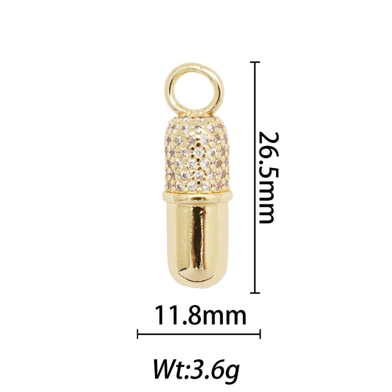 1 Piece 13.8*28.1mm 15.9*26mm 21.7*28.4mm Copper Pearl Zircon 18K Gold Plated Animal Paw Print Shell Jewelry Accessories Pendant
