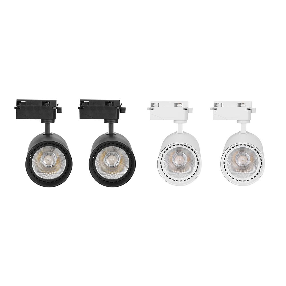 

2pcs COB 30W LED Track Rail Lamp Adjustable Aluminum Store Office Spotlight, Black, 501 Original