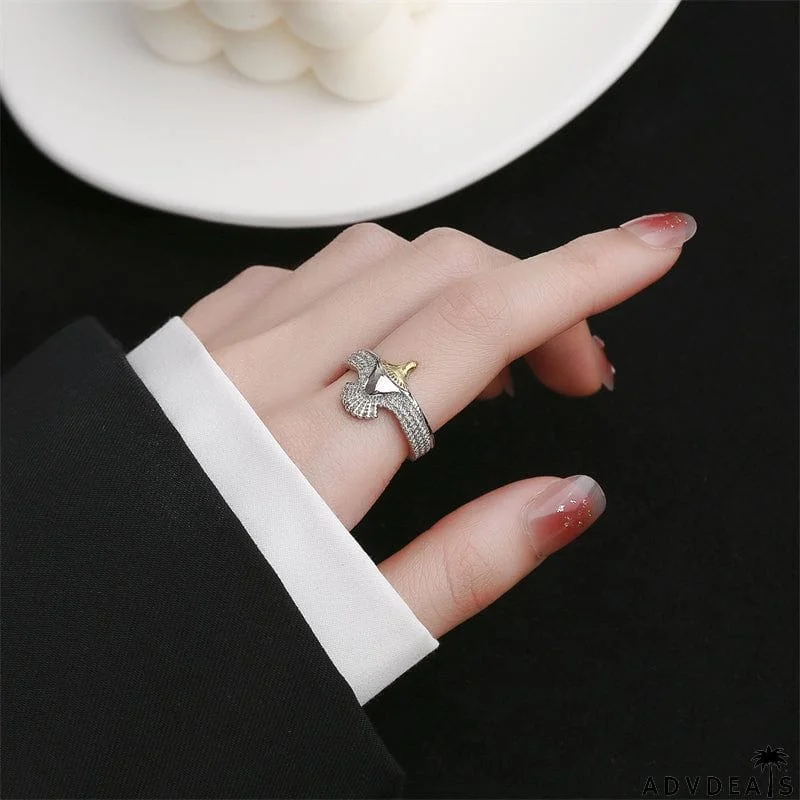 Unisex Old Fashion Eagle Shape Ins Simple Plating Rings