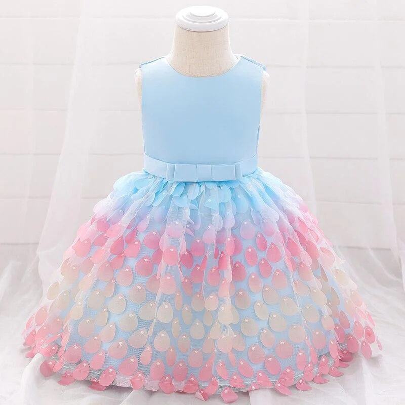 2021 Summer Little Mermaid Infant 1st Birthday Dress For Baby Girl Clothes Sequin Dress Princess Dresses Party Clothing Infant