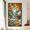 Diamond Painting-DIY Full Round Drill Train Under Autumn Leaves(70*40 CM)