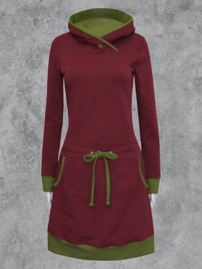 Cotton-Blend Hoodie Vintage Dresses Zaesvini