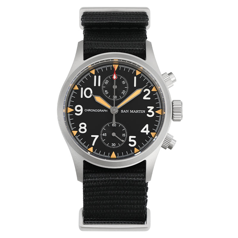 San Martin 37mm Retro Chronograph Field Watch SN0120 from the official product page