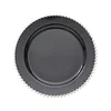 10 Pack | 10" Black / Silver Beaded Rim Plastic Dinner Plates, Disposable Round Party Plates