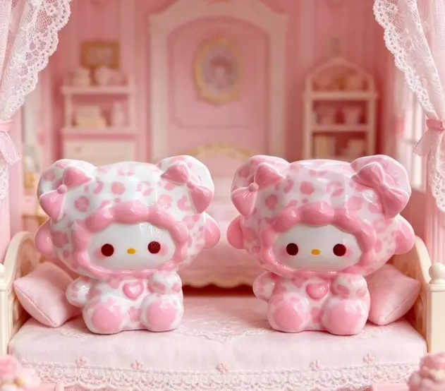 Pink Leopard Hat Lamb Resin Charm
