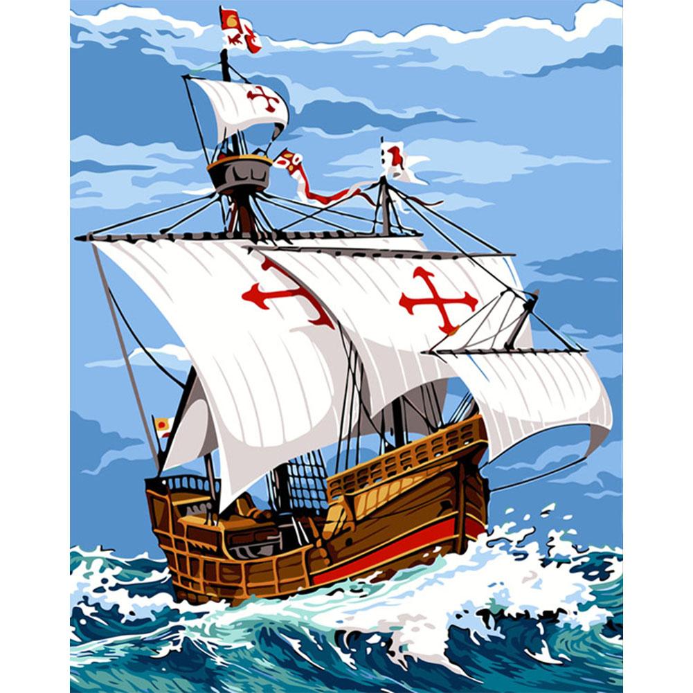 

40x50cm - Paint By Numbers Moving Ship, 501 Original