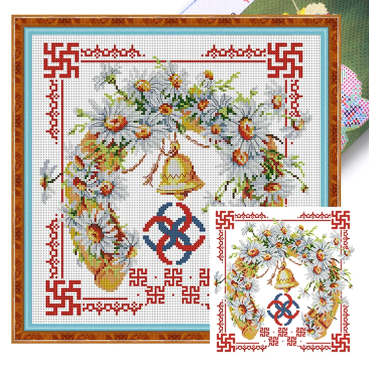 【Joy Sunday Brand】Double happiness series - love and loyalty 34*34cm 14CT Stamped Canvas Cross Stitch gbfke
