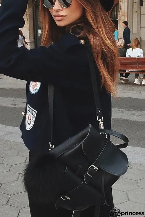 Leather Buckle Backpack