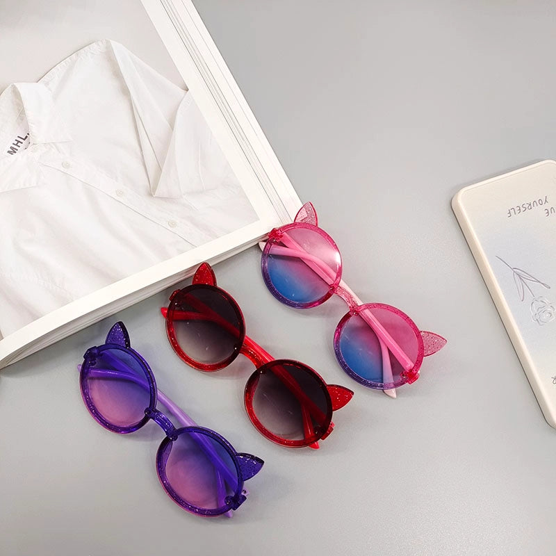 Cartoon Style Cat Resin Kids Sunglasses