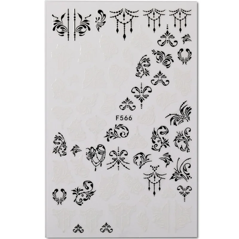 1PC Abstract Face 3D Nail Stickers Geometry Lines Love Letter Slider For Nails Gel Polish Decals For Manicures Decoration-Nail Inspo