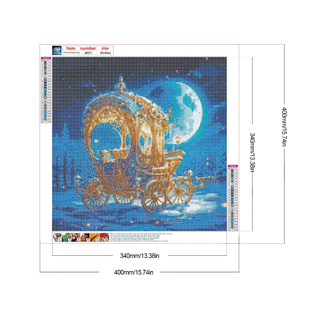 Full Round Diamond Painting 40*40cm - Pumpkin Carriage Under The Quiet Moon