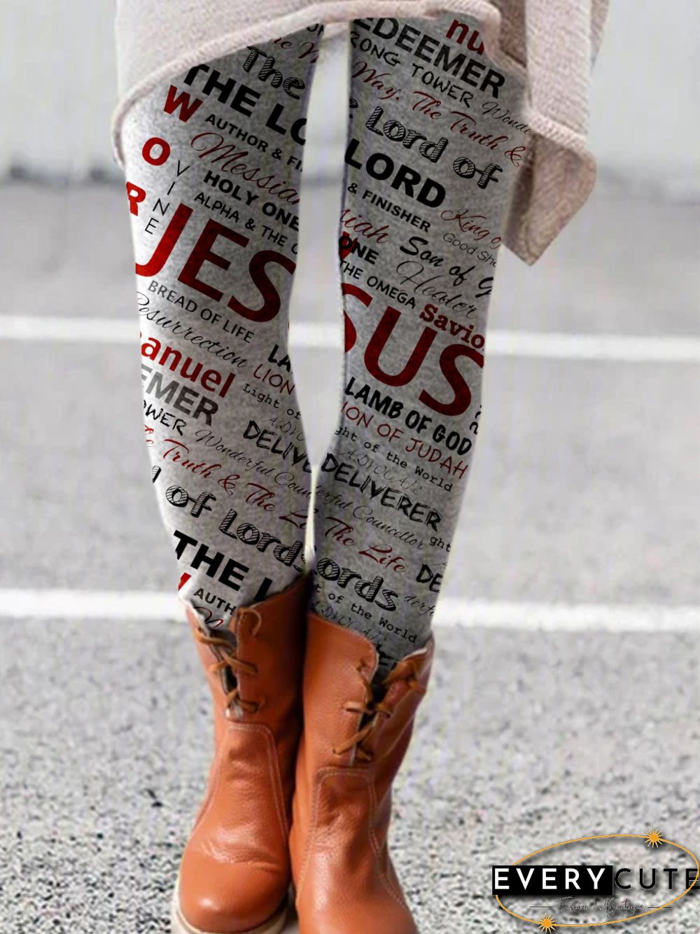 Casual Plus Size Printed Leggings