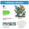 (US Only)Acrylic 2D Flat Print DIY Cactus Pots Diamond Painting Art Tabletop Decorations