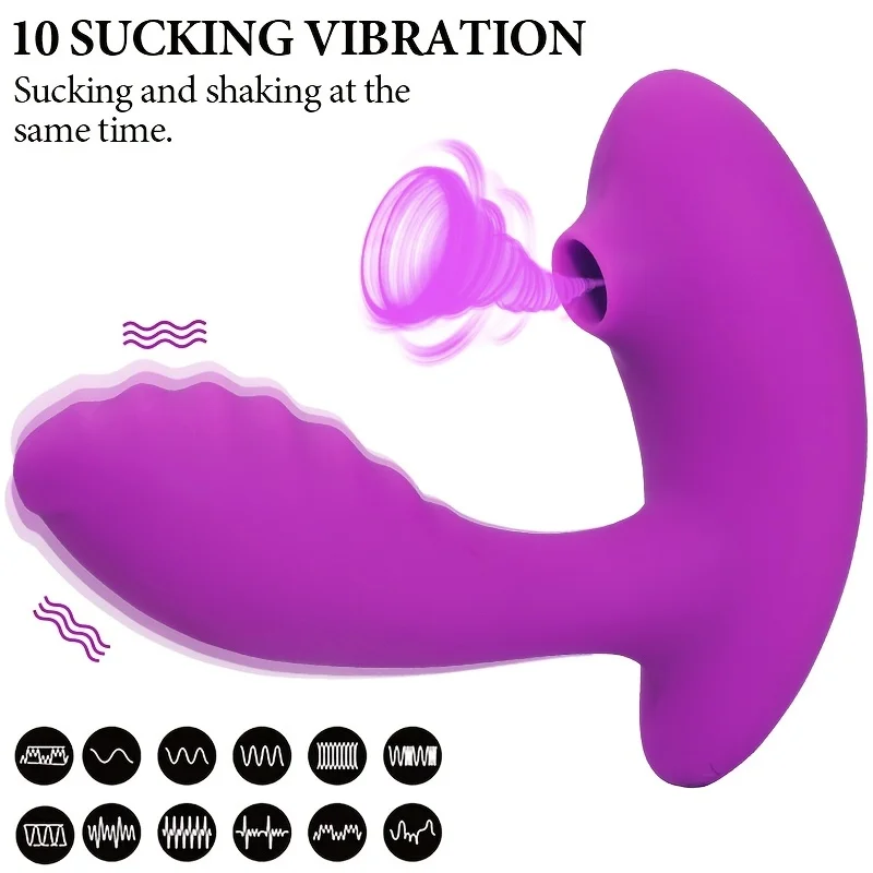 Vavdon -Remote Control Sucking Vibrator For Women, Dildo G Spot Vagina Clit Nipple Sucker, Clitoris Stimulator Masturbator, Female Sex Toys-DB026