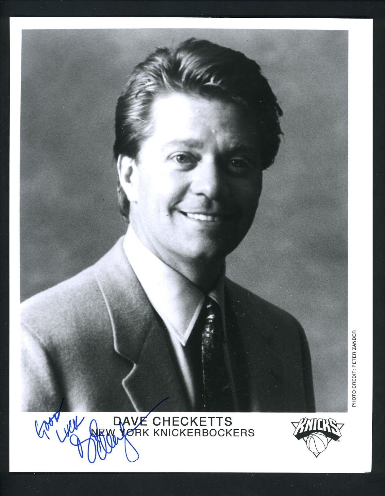 Dave Checketts Signed 8 X 10 Photo Poster painting Autographed New York Knicks