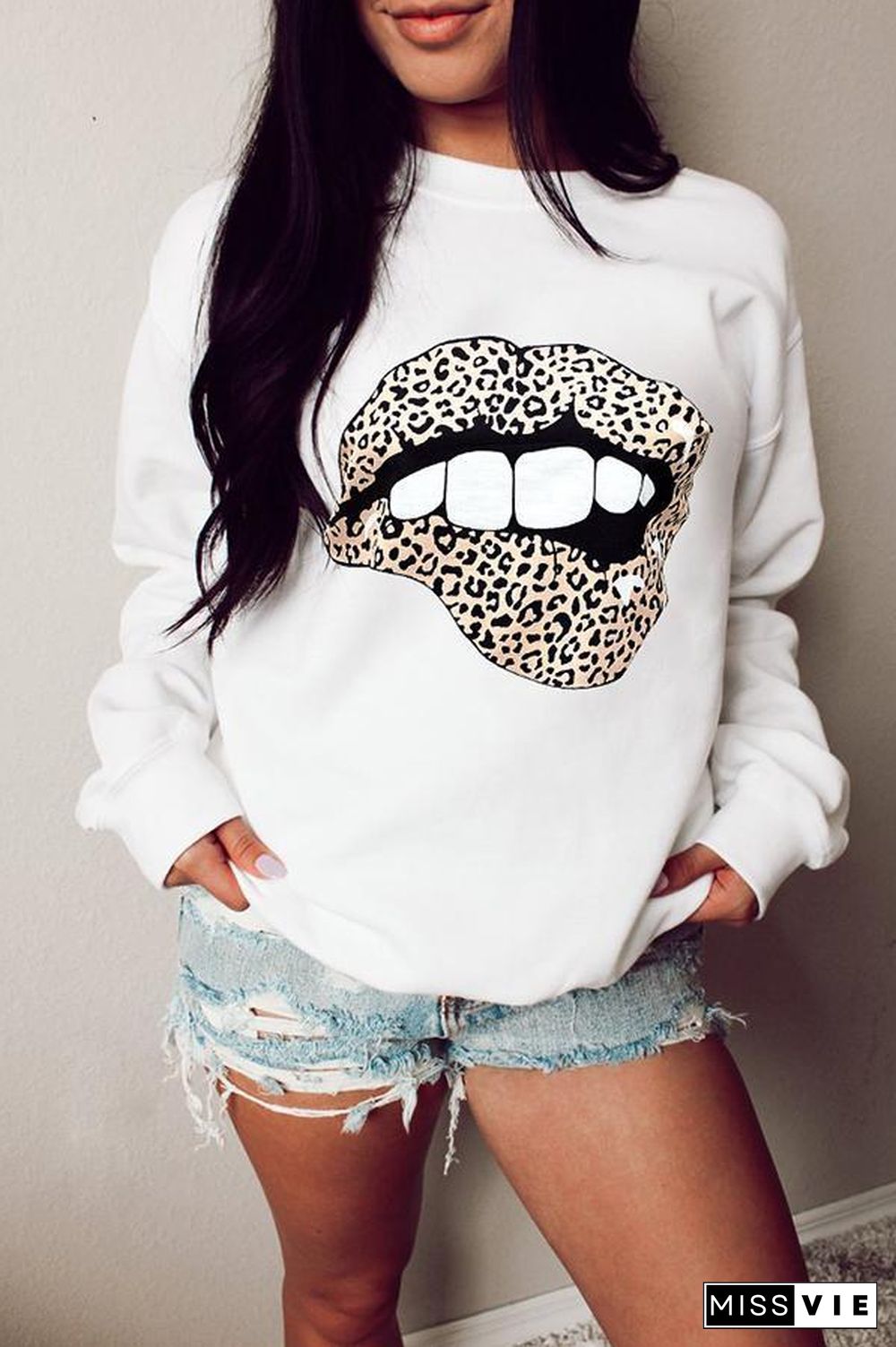 Printed Long Sleeve Loose Sweatshirt (3 Colors) P14234
