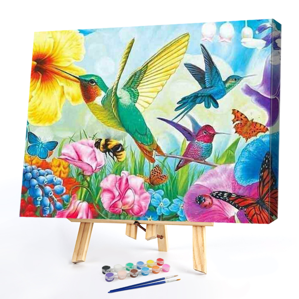 

40*50CM Paint By Numbers-Birds Pollinating Flowers, 501 Original