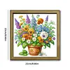 Flower DIY Special Shape Double sided Print Clear Diamond Art Kit Wooden Framed Diamond Painting Kit(22x22cm)