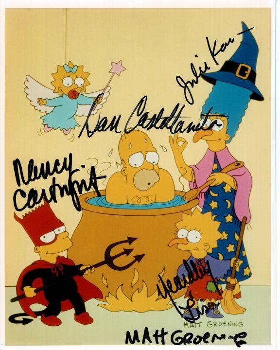 MATT GROENING DAN CASTELLANETA NANCY CARTWRIGHT signed 8x10 THE SIMPSONS Photo Poster painting