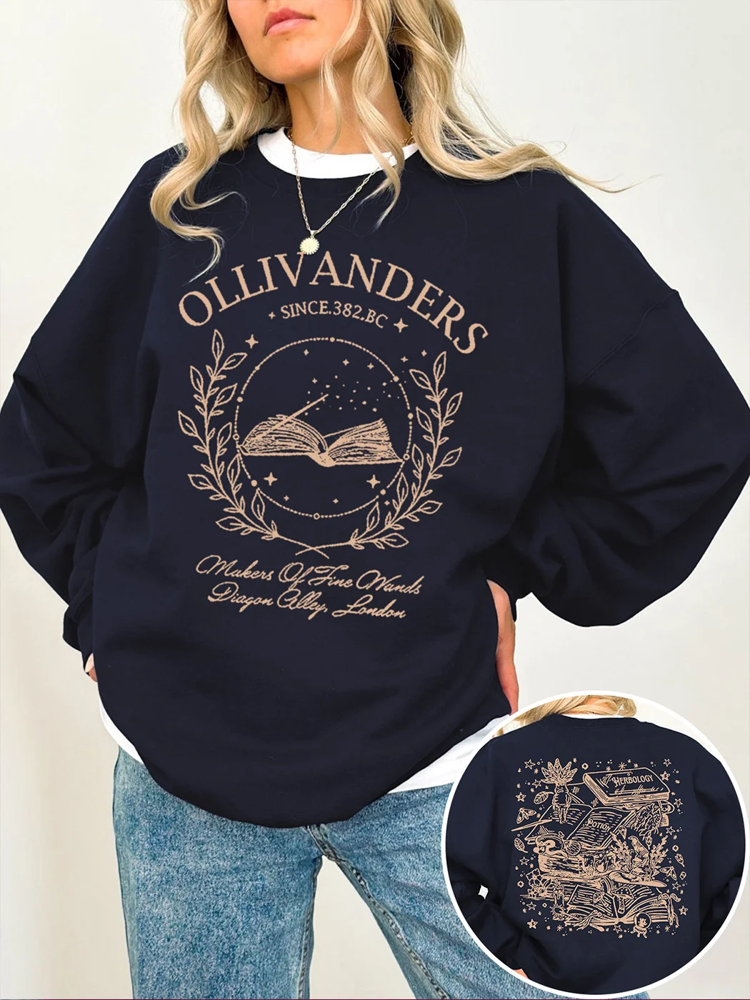Ollivanders Wand Shop, Wizard Book Shop Sweatshirt / DarkAcademias /Darkacademias