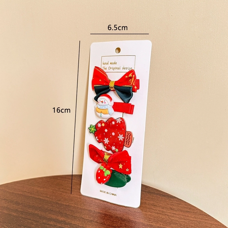 Christmas Cute Kid’S Santa Claus Gingerbread Bow Knot Hair Clip