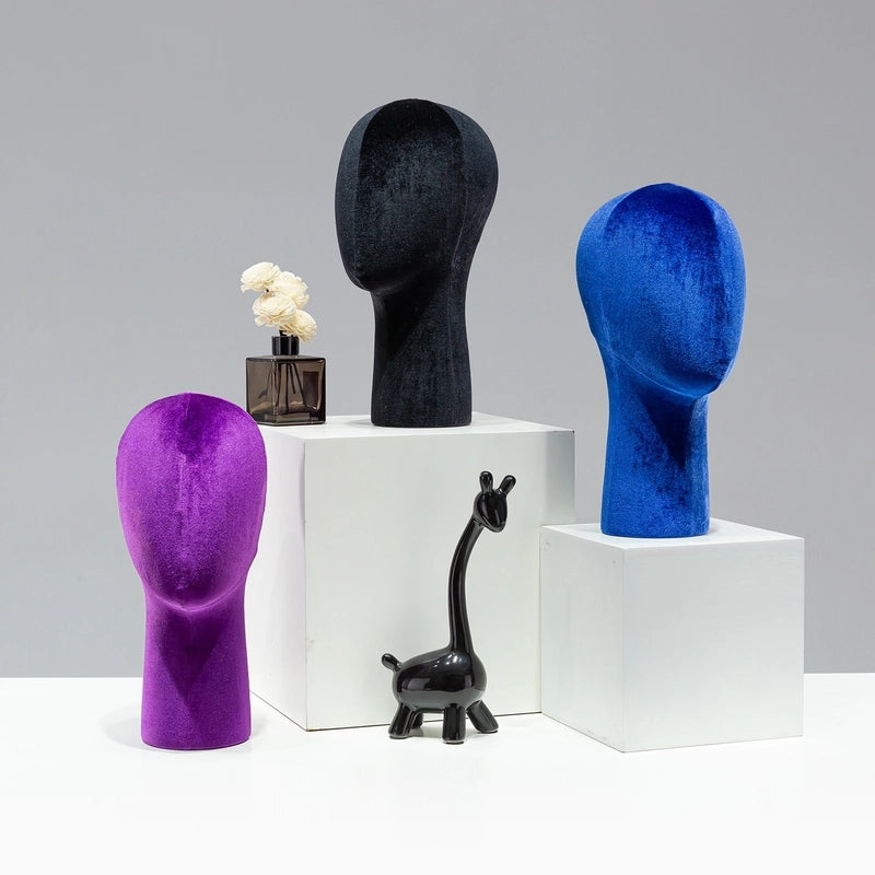 Velvet Head Mold Prop Display Stand Wig Hat Glasses Scarf Jewelry Bracket Dummy Head Model Prop Hat Drag