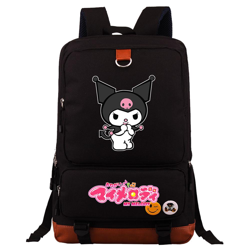 Mayoulove Kuromi Backpack Lightweight Design with Multiple Pockets for School Use-Mayoulove