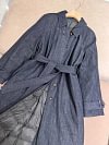 Women's Mid-Length Denim Trench Coat Autumn Winter Beaded Long Sleeve Turn-down Collar Single Breasted Loose Down Jacket