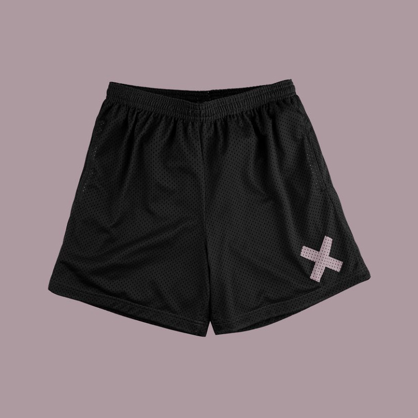 Sopula Simple Cross Print Mesh Shorts - Sopula｜Premium Graphic Tees & Graphic Clothing
